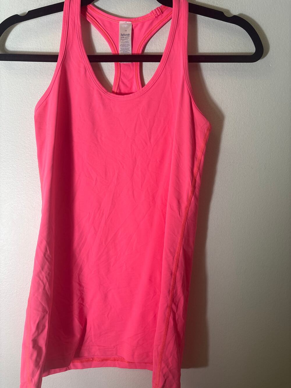 Girl's Ivivva Neon Orange Racerback Athletic Tank Sz 14